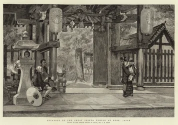 Entrance to the Great Shinto Temple at Kobe, Japan